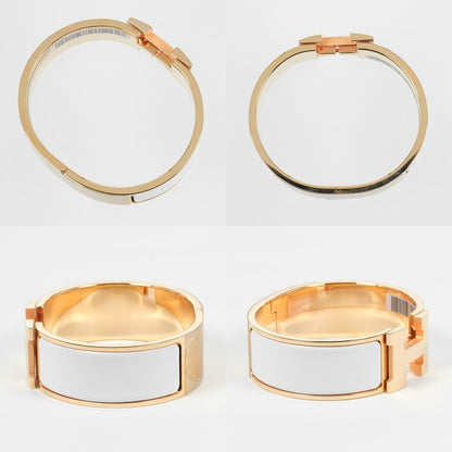 Hermes Click Clack GM Hbangle Gold Plated and Enamel Pink Gold Ladies 66g Bangle