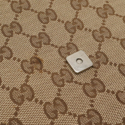Gucci GG Canvas Shoulder Bag Messenger Bag Crossbody Leather Khaki Beige Dark