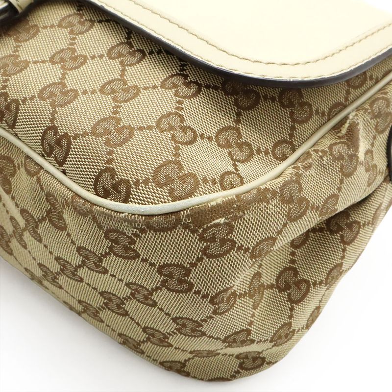 Gucci Sookie GG Canvas Shoulder Bag Messenger Bag Crossbody Leather Khaki Beige
