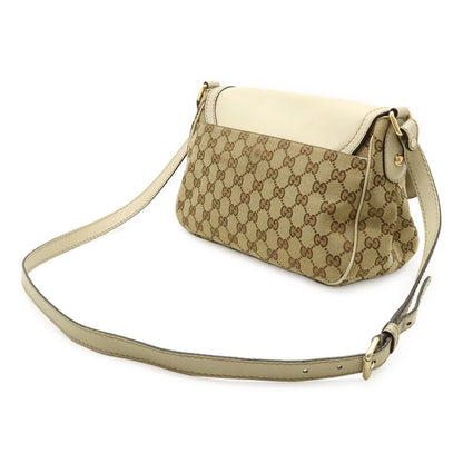 Gucci Sookie GG Canvas Shoulder Bag Messenger Bag Crossbody Leather Khaki Beige
