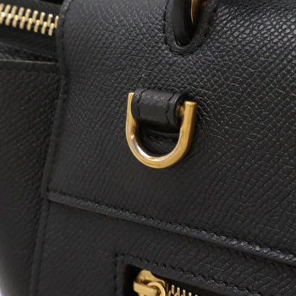 Celine Belt Bag Micro Handbag 2way Shoulder Bag Crossbody Leather Black Gold