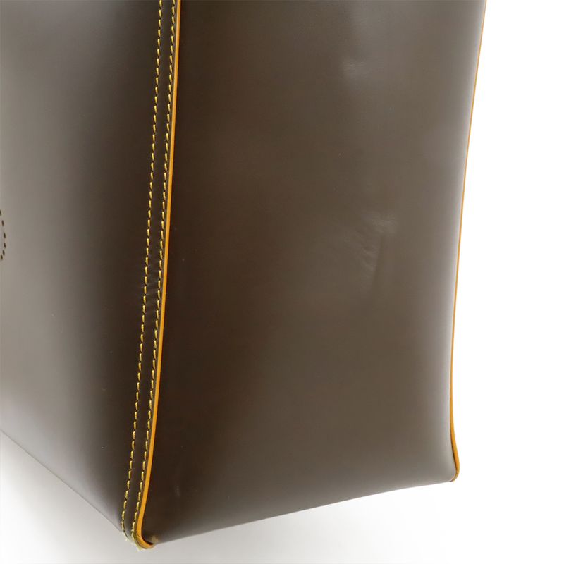 Loewe Leo Tote Shoulder Bag Shoulder Anagram Perforated Logo Leather Khaki