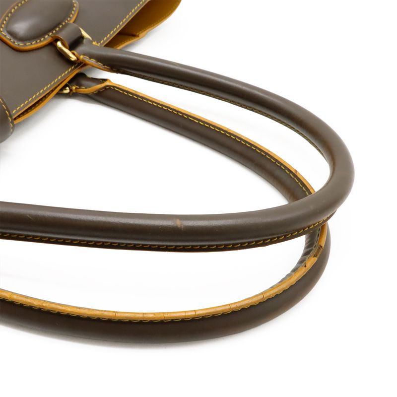 Loewe Leo Tote Shoulder Bag Shoulder Anagram Perforated Logo Leather Khaki