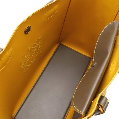 Loewe Leo Tote Shoulder Bag Shoulder Anagram Perforated Logo Leather Khaki