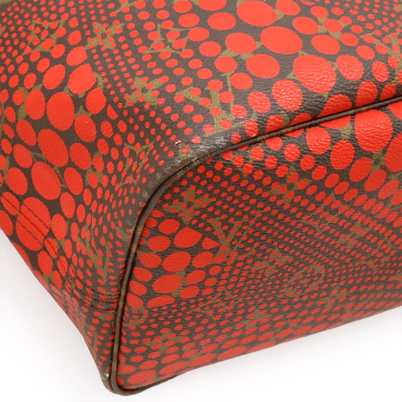 Louis Vuitton Monogram Wave Neverfull MM Pumpkin Dot Tote Bag Shoulder Rouge