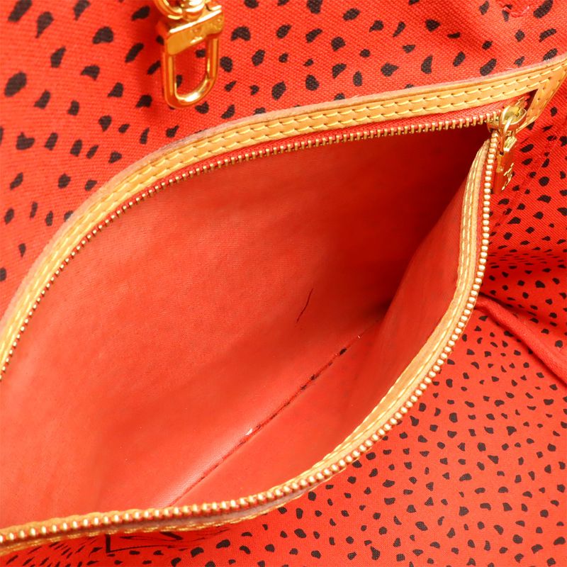 Louis Vuitton Monogram Wave Neverfull MM Pumpkin Dot Tote Bag Shoulder Rouge