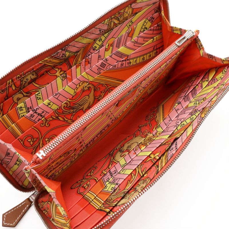 Hermes Azap Long Silk Inn Round Zipper Long Wallet Vaux-Epson Leather Rose