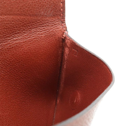 Hermes Serie Card Case Business Card Holder Pass Case Vaux Epson Leather Red