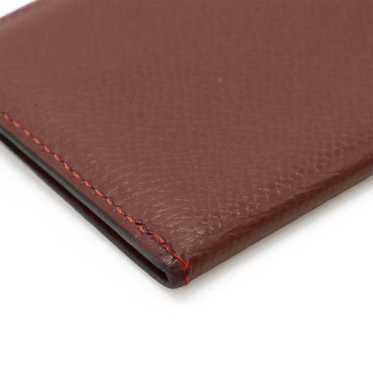 Hermes Serie Card Case Business Card Holder Pass Case Vaux Epson Leather Red