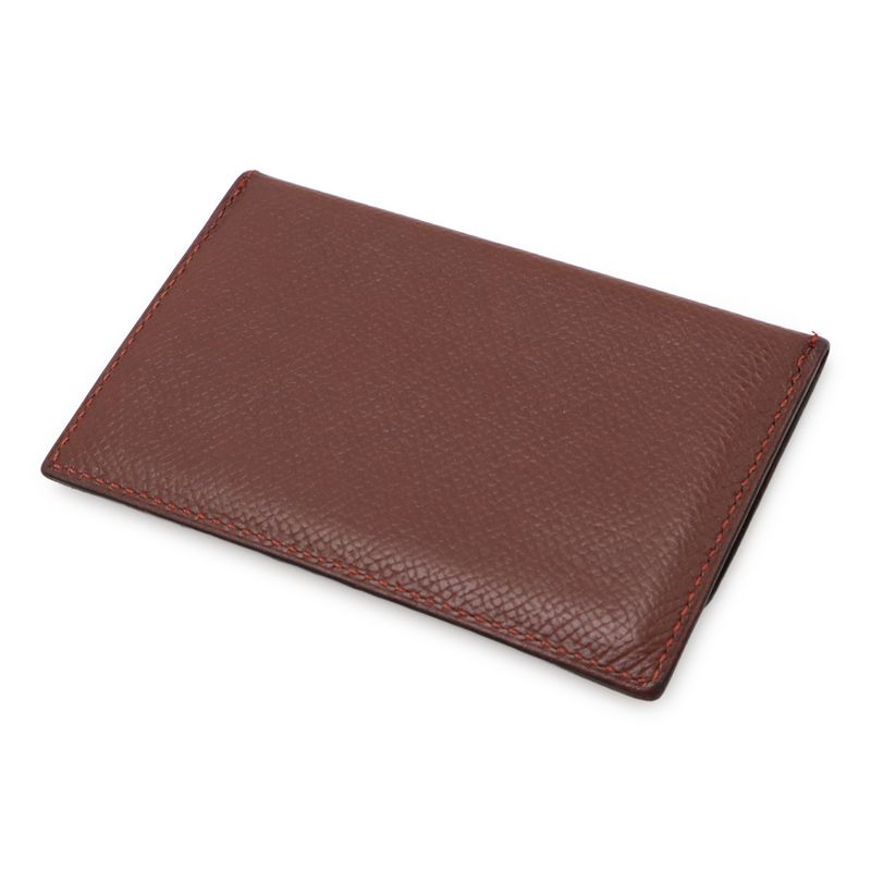 Hermes Serie Card Case Business Card Holder Pass Case Vaux Epson Leather Red