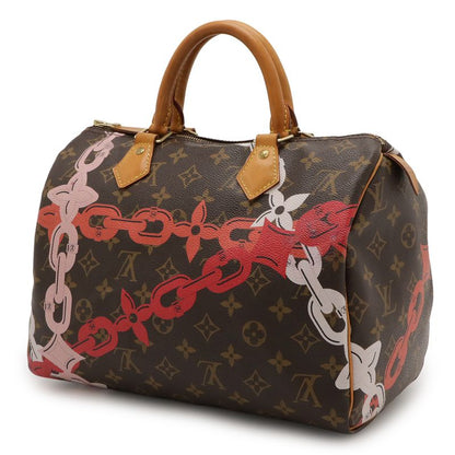 Louis Vuitton Monogram Bay Speedy 30 Chain Print Handbag Mini Boston Bag with