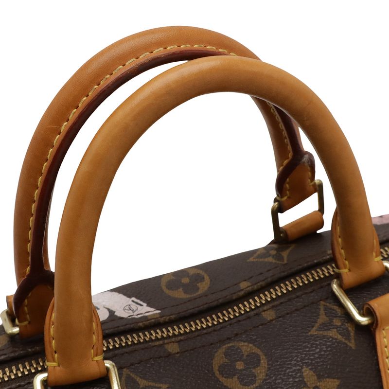 Louis Vuitton Monogram Bay Speedy 30 Chain Print Handbag Mini Boston Bag with
