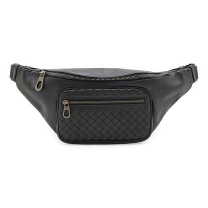 Bottega Veneta Veneta Intrecciato Body Bag Waist Pouch Hip Bag Leather Black