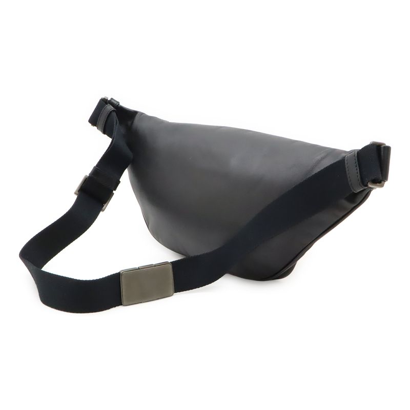 Bottega Veneta Veneta Intrecciato Body Bag Waist Pouch Hip Bag Leather Black