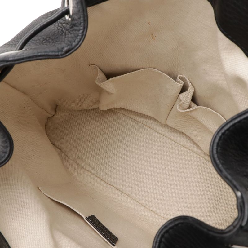 Gucci Bamboo Backpack Sac Backpack Shoulder Bag Fringe Tassel Leather Black