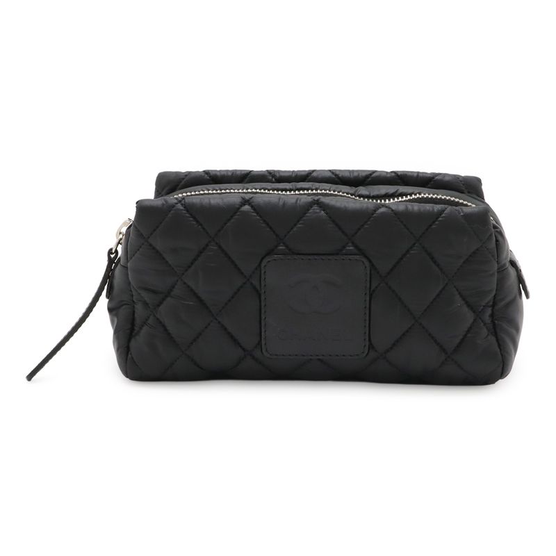 Chanel Coco Cocoon Coco Mark Makeup Pouch Makeup Pouch Small Bag Quilted Nylon