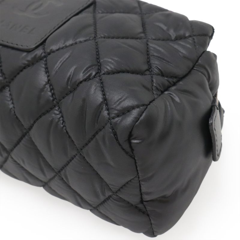 Chanel Coco Cocoon Coco Mark Makeup Pouch Makeup Pouch Small Bag Quilted Nylon