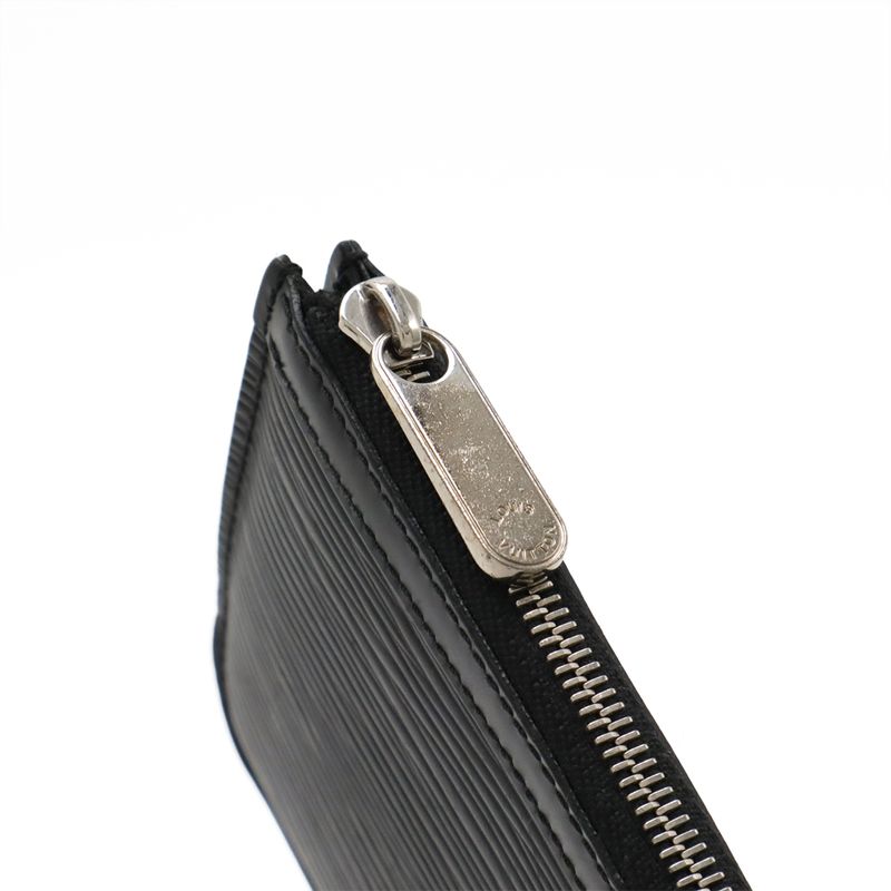 Louis Vuitton Epi Pochette Cles Nm Coin Case Coin Purse Noir Black Silver