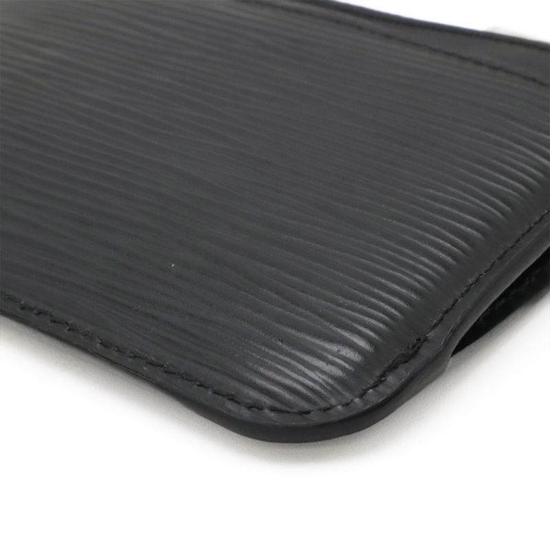 Louis Vuitton Epi Pochette Cles Nm Coin Case Coin Purse Noir Black Silver