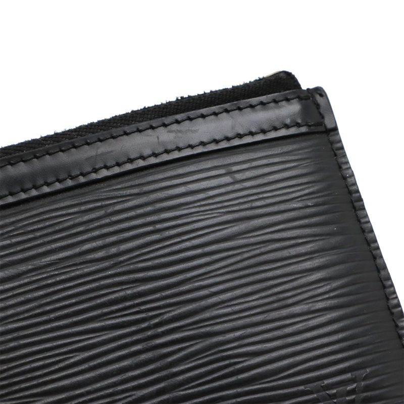 Louis Vuitton Epi Pochette Cles Nm Coin Case Coin Purse Noir Black Silver