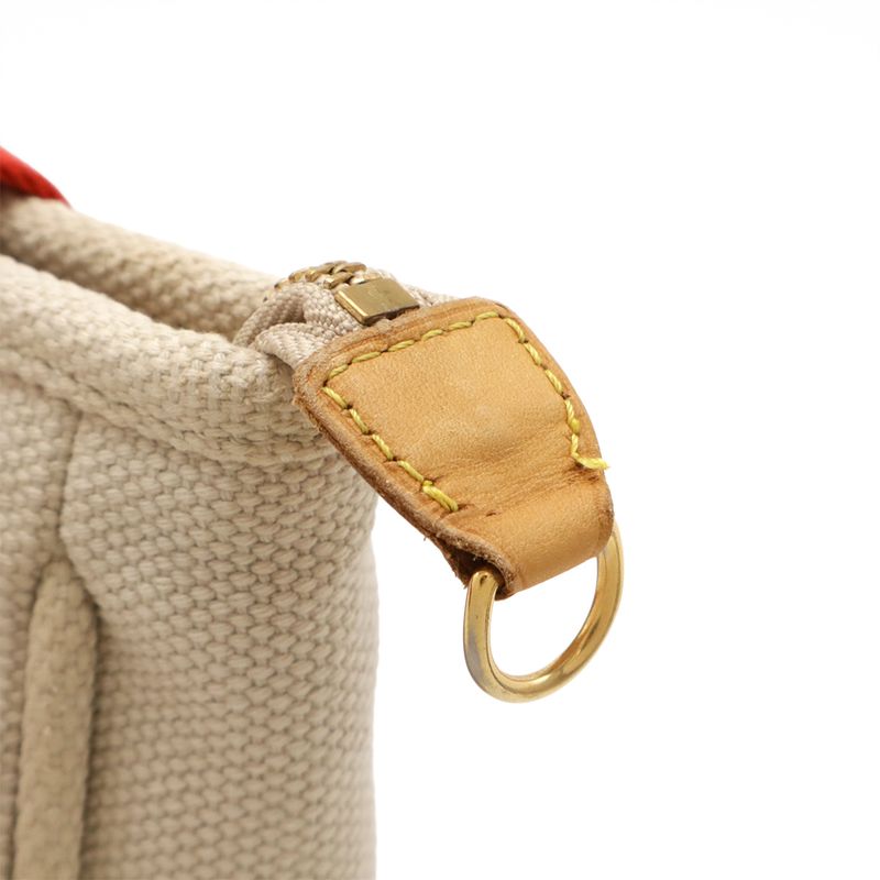 Louis Vuitton Antigua Cabas PM Handbag Tote Bag Canvas Beige Rouge Red Miss Ing