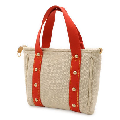 Louis Vuitton Antigua Cabas PM Handbag Tote Bag Canvas Beige Rouge Red Miss Ing
