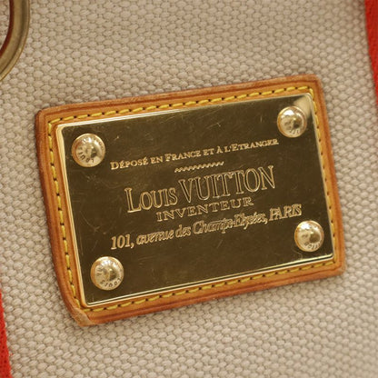 Louis Vuitton Antigua Cabas PM Handbag Tote Bag Canvas Beige Rouge Red Miss Ing