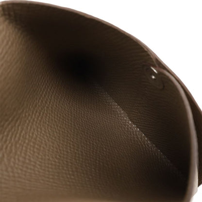 Hermes Bastia Coin Case Coin Purse Coin Purse Vaux Epson Leather Etoupe Glazed