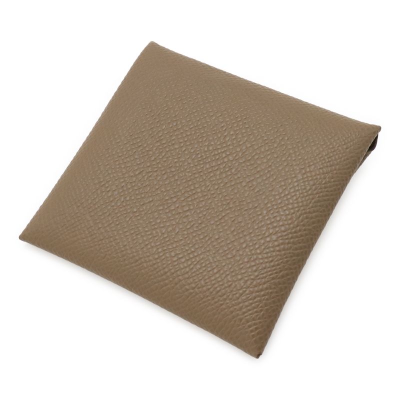 Hermes Bastia Coin Case Coin Purse Coin Purse Vaux Epson Leather Etoupe Glazed