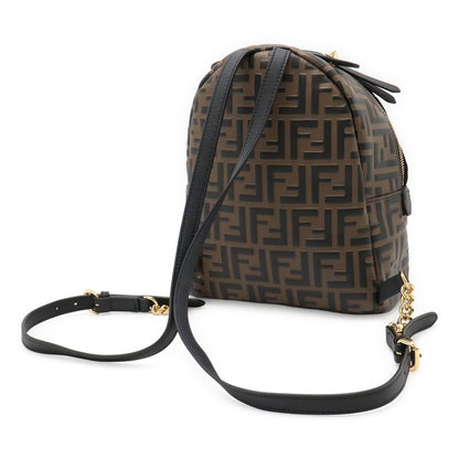 Fendi Zucca Pattern by-the-Way Mini Backpack Sac Leather Mocha Brown Black Gold