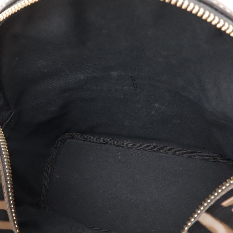 Fendi Zucca Pattern by-the-Way Mini Backpack Sac Leather Mocha Brown Black Gold