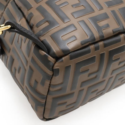 Fendi Zucca Pattern by-the-Way Mini Backpack Sac Leather Mocha Brown Black Gold