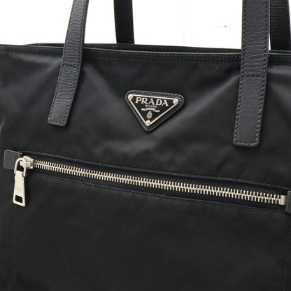 Prada Triangle Logo Tote Bag 2way Shoulder Bag Crossbody Nylon Leather Nero
