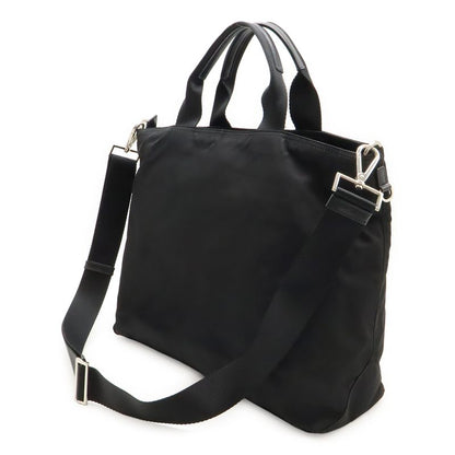 Prada Triangle Logo Tote Bag 2way Shoulder Bag Crossbody Nylon Leather Nero