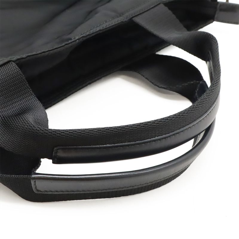 Prada Triangle Logo Tote Bag 2way Shoulder Bag Crossbody Nylon Leather Nero