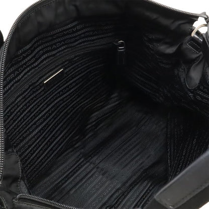 Prada Triangle Logo Tote Bag 2way Shoulder Bag Crossbody Nylon Leather Nero