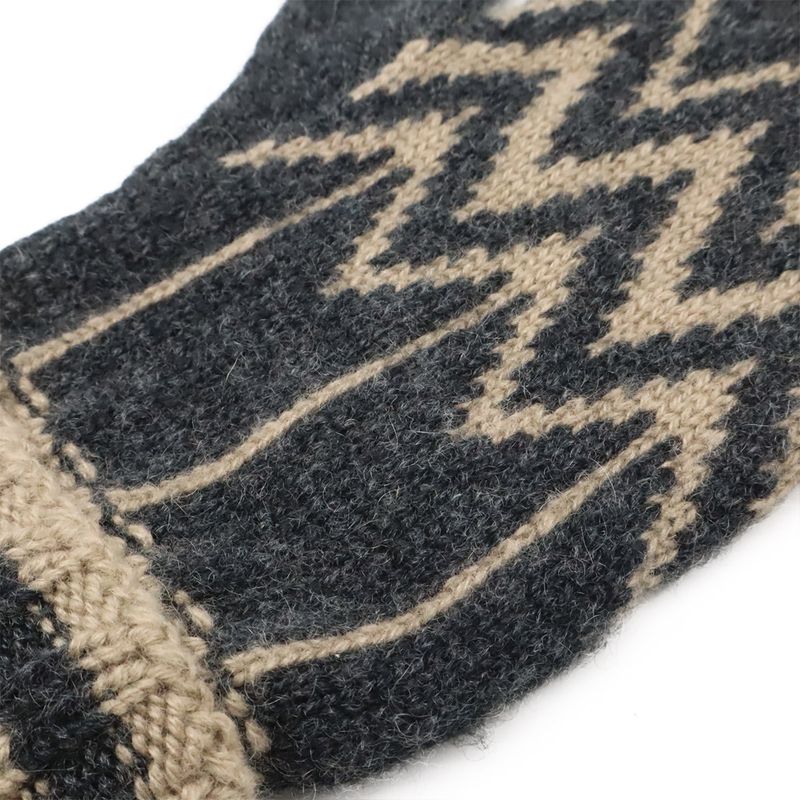 Louis Vuitton Karakoram Knit Gloves 100% Cashmere Leather Gray Beige Men's