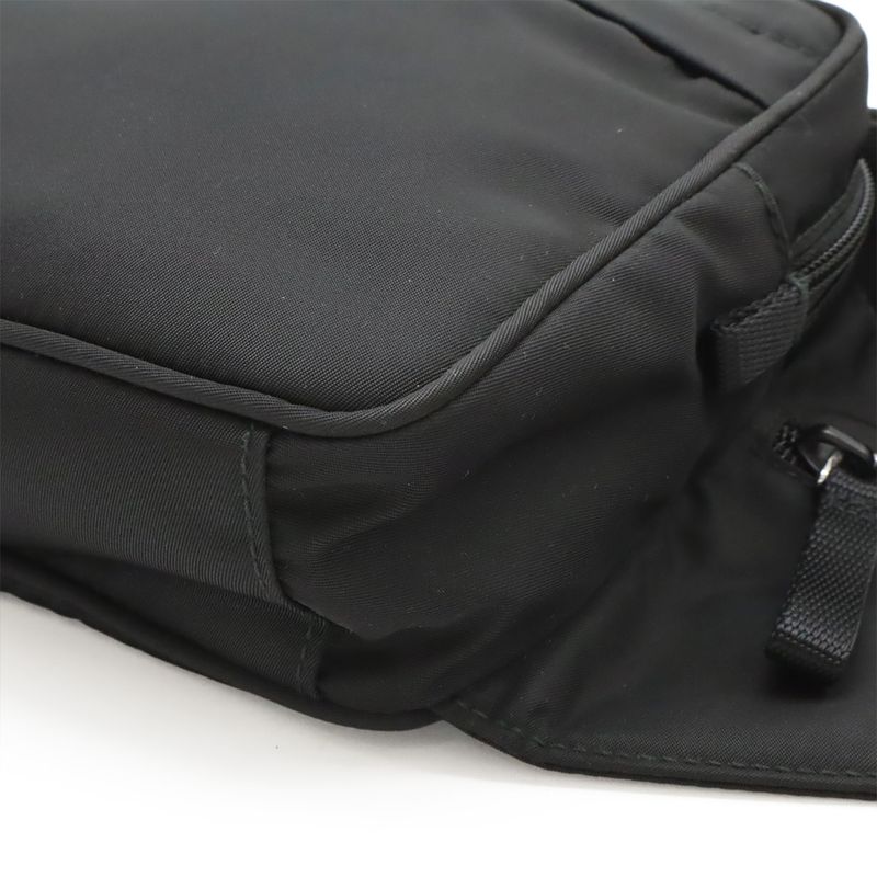 Prada Triangle Logo Waist Pouch Body Bag Nylon Nero Black Silver Hardware