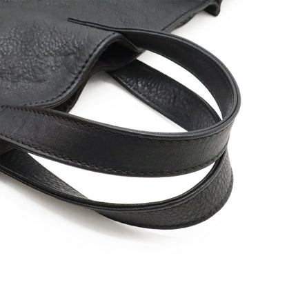 Fendi Ff Logo Tote Vertical 2way Shoulder Bag Shoulder Leather Black Silver