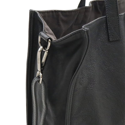 Fendi Ff Logo Tote Vertical 2way Shoulder Bag Shoulder Leather Black Silver