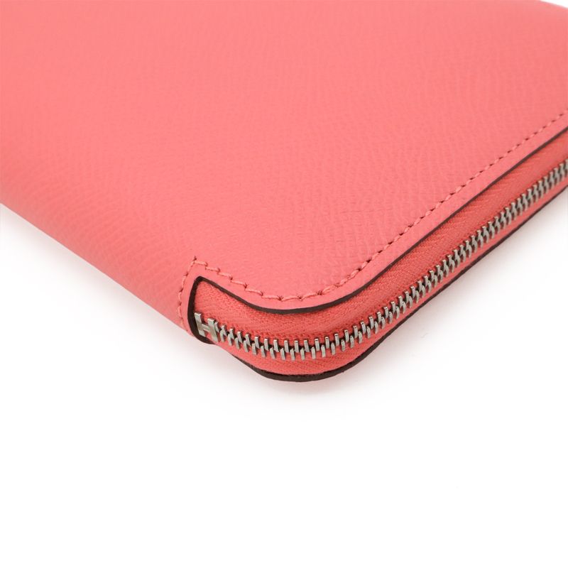 Hermes Azap Long Silk Inn Round Zipper Long Wallet Vaux Epson Leather Rose