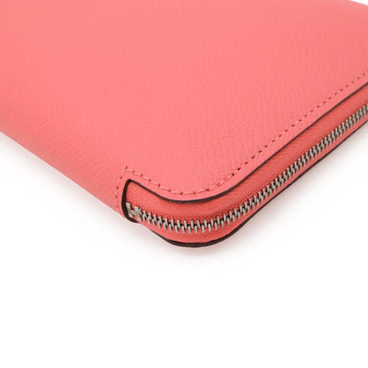 Hermes Azap Long Silk Inn Round Zipper Long Wallet Vaux Epson Leather Rose