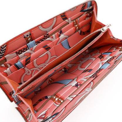 Hermes Azap Long Silk Inn Round Zipper Long Wallet Vaux Epson Leather Rose