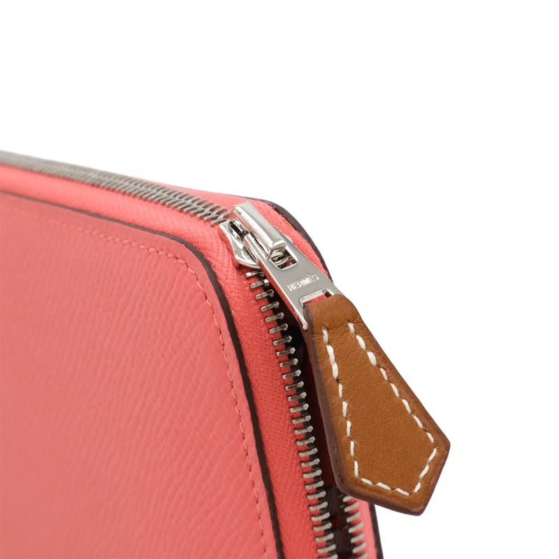 Hermes Azap Long Silk Inn Round Zipper Long Wallet Vaux Epson Leather Rose