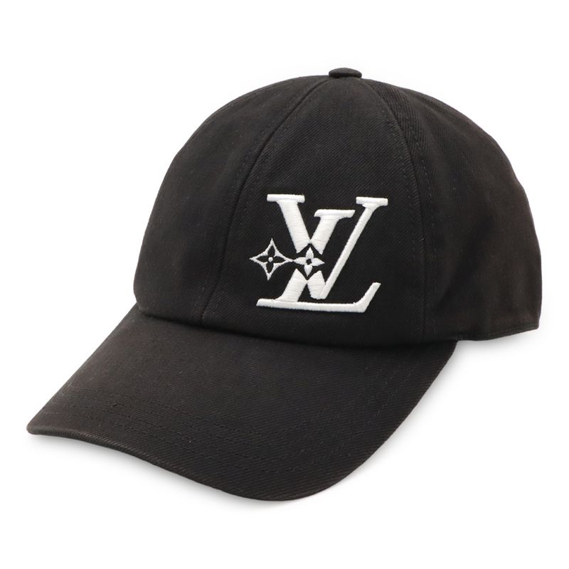Louis Vuitton Cap LV Smash Hat Baseball Cap Logo Embroidery Cotton Canvas Black