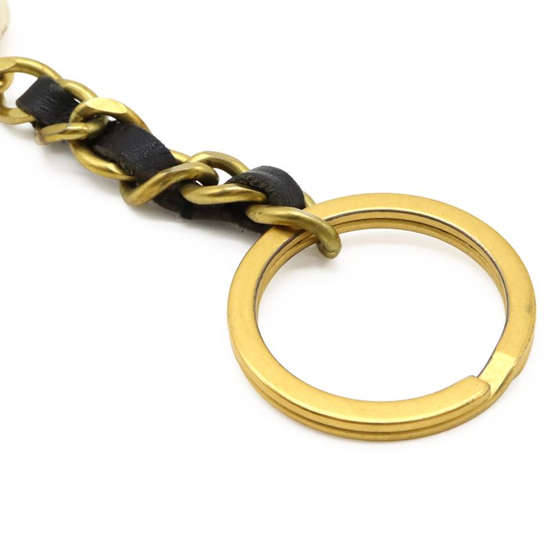 Chanel Coco CC Mark Vintage Round Chain Key Holder Key Ring Bag Charm GP