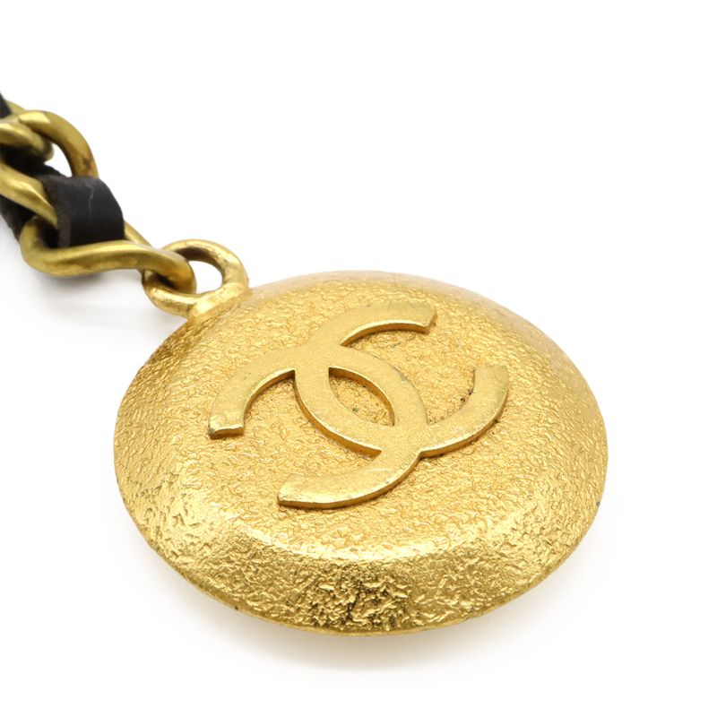 Chanel Coco CC Mark Vintage Round Chain Key Holder Key Ring Bag Charm GP
