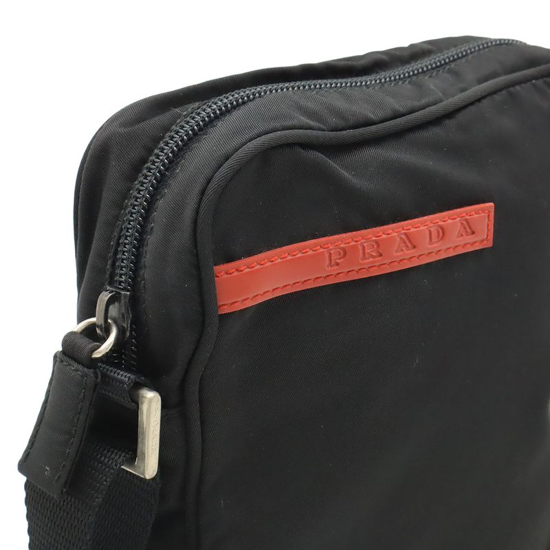 Prada Sport Line Shoulder Bag Shoulder Pouch Pochette Crossbody Nylon Nero