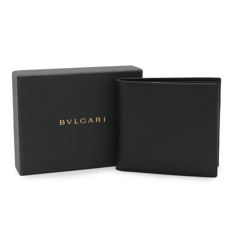 Bvlgari Bvlgari Class Ico Logo Bifold Wallet Bifold Wallet Grain Leather Black