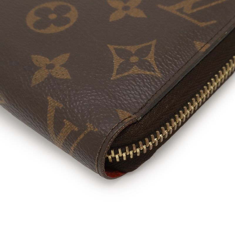 Louis Vuitton Monogram Zippy Wallet Round Zipper Long Wallet Coquelicot Red